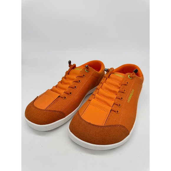Hobibear Women size 40 US 9-9.5 Orange Canvas Lace Up Low Top Sneakers Barefoot - Picture 2 of 10